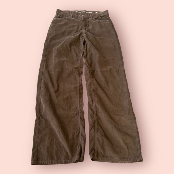 American Eagle Outfitters Corduroy Pants Women 4 Brown Casual High rise Wide Leg - Picture 1 of 7